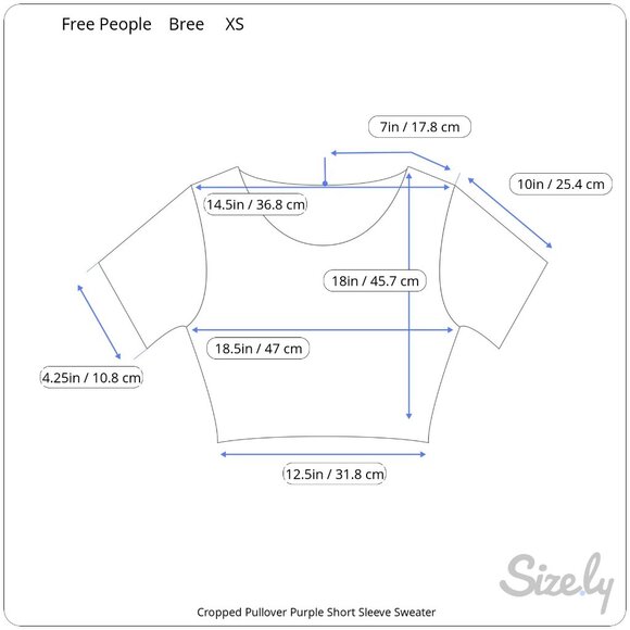 Free People Bree Cropped Pullover Purple Short Sleeve Sweater XS NWT Revolve - Picture 11 of 11